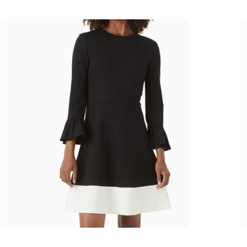 Kate Spade New York  Dress Womens Small Black Long Sleeve Stretch Pockets Formal